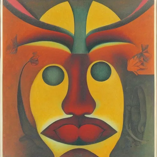 Image similar to floral face portrait by leonetto cappiello and wojciech siudmak and ernst fuchs, anni albers, oil on canvas