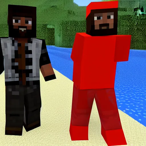 Image similar to kanye west shows everyone his minecraft skin that he made