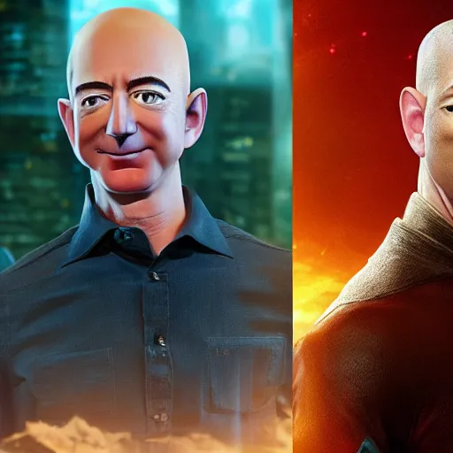 Prompt: jeff bezos as an avatar the movie character, movie still