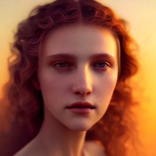 Image similar to photographic portrait of a stunningly beautiful renaissance female in soft dreamy light at sunset, contemporary fashion shoot, by edward robert hughes, breathtaking, 8 k resolution, extremely detailed, beautiful, establishing shot, artistic, hyperrealistic, beautiful face, octane render