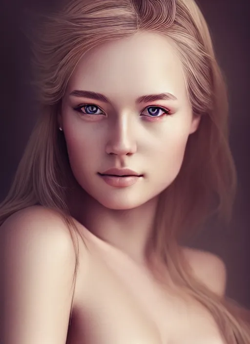 Image similar to a gorgeous norwegian female photo, professionally retouched, soft lighting, realistic, smooth face, full body shot, torso, dress, perfect eyes, sharp focus on eyes, 8 k, high definition, insanely detailed, intricate, elegant, artgerm and jason chan