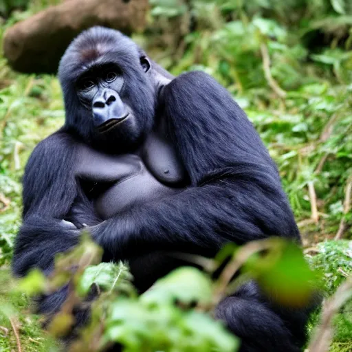 Image similar to mountain gorilla laughing