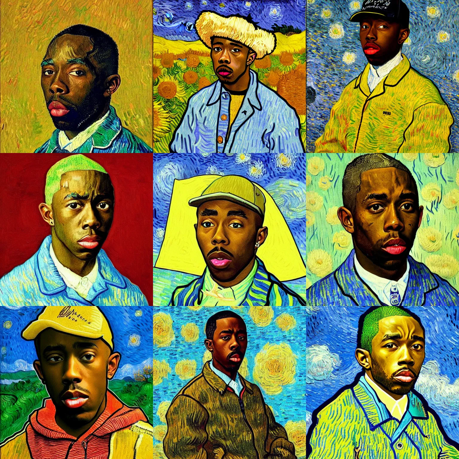 Prompt: Tyler the creator as a van Gogh painting
