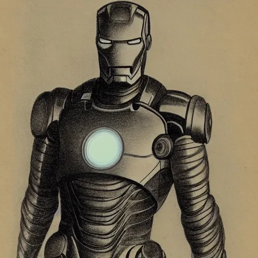 Image similar to portrait of iron man ( c. 1 8 8 0 - c. 1 8 9 2 ) drawing in high resolution by otto eerelman