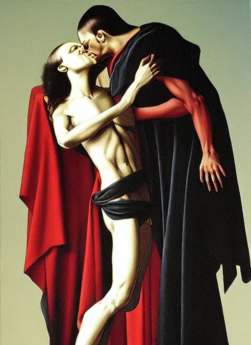 Image similar to the kiss of death - art by petrus christus,