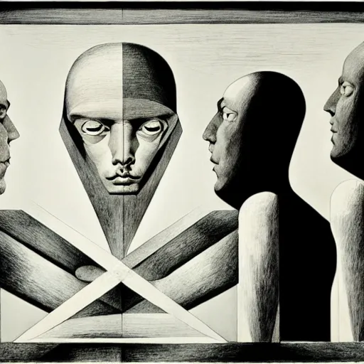 Image similar to lithography on paper secret artefact conceptual figurative post - morden monumental dynamic portrait by william blake and escher and hogarth, inspired by magritte, illusion surreal art, highly conceptual figurative art, intricate detailed illustration, controversial poster art, polish poster art, geometrical drawings, no blur