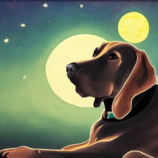 Image similar to dog under the moonlight