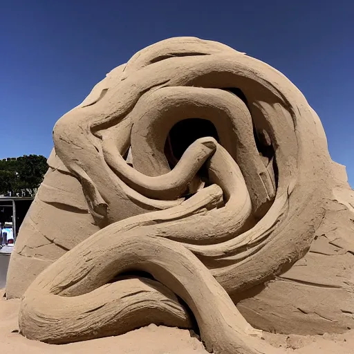 Image similar to distorted by emma rios, by mike mignola sand sculpture. a photograph of the human intestine in all its glory. each section of the intestine is labelled, & various items & creatures can be seen inside, such as bacteria, food particles, & even a little mouse.