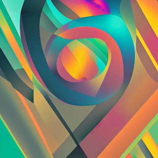 Image similar to an iridescent poster of colorful abstract art, muted colors, behance gd, rich color pallete