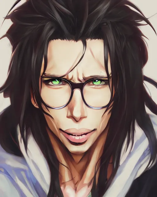 Prompt: anime portrait of Steven Tyler as an anime man by Stanley Artgerm Lau, WLOP, Rossdraws, James Jean, Andrei Riabovitchev, Marc Simonetti, and Sakimichan, trending on artstation