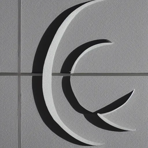 Prompt: minimal geometric moon symbol by karl gerstner, monochrome