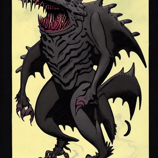 Image similar to draconite creature design by mike mignola