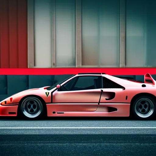 Prompt: ferrari f40, synthwave, high details, cinematic, 8k resolution, beautiful detailed, insanely intricate details, 8k,