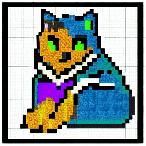 Image similar to pixel art of a cat