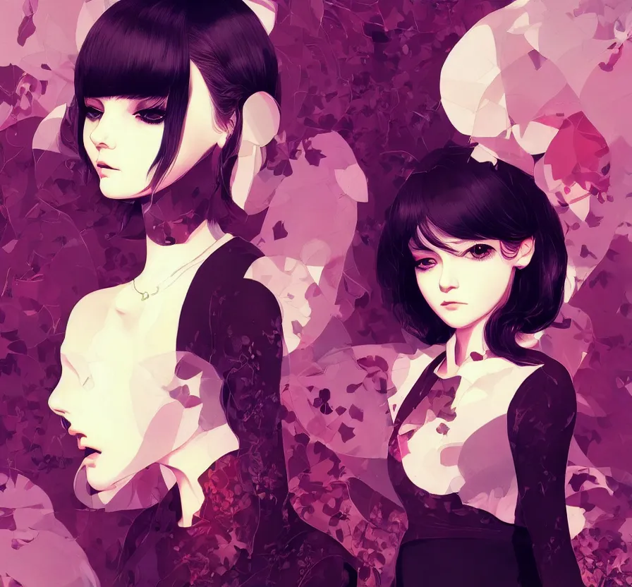 Image similar to a beautiful young british alternative music singer. optical illusion art by ilya kuvshinov lois van baarle ross tran range murata artgerm katsuhiro otomo norman rockwell. highly detailed intricately sharp focus mystically trending deviantart, pinterest, vogue italia, unreal engine 5, 4 k uhd image