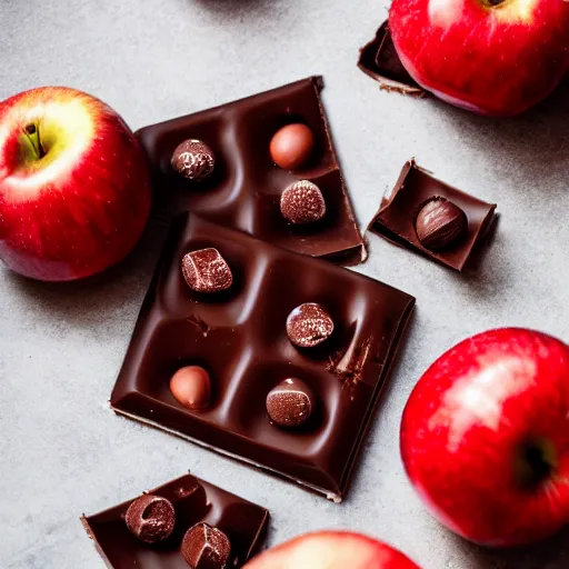 Prompt: photo of beautiful shiny red apple being covered in melted chocolate, 5 0 mm, beautiful photo