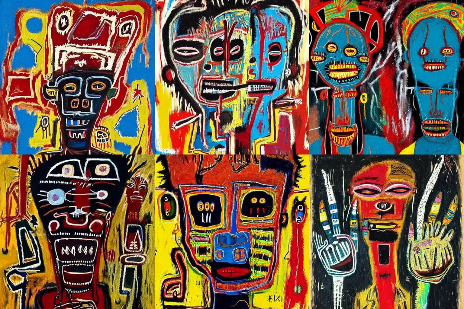 Image similar to extremely highly detailed African voodoo paintings by Jean-Michel Basquiat