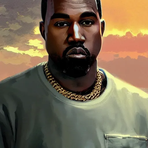 Prompt: highly detailed portrait kanye west holding glock gta v stephen bliss unreal engine fantasy art by greg rutkowski loish rhads ferdinand knab makoto shinkai lois van baarle ilya kuvshinov rossdraws tom bagshaw global illumination radiant light detailed intricate environment