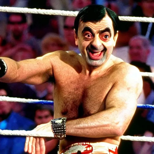 Image similar to 1990 photo of Mr Bean in WWE