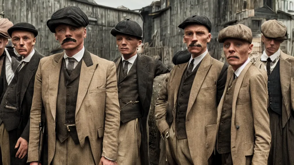 Prompt: the peaky blinders with shrimp heads