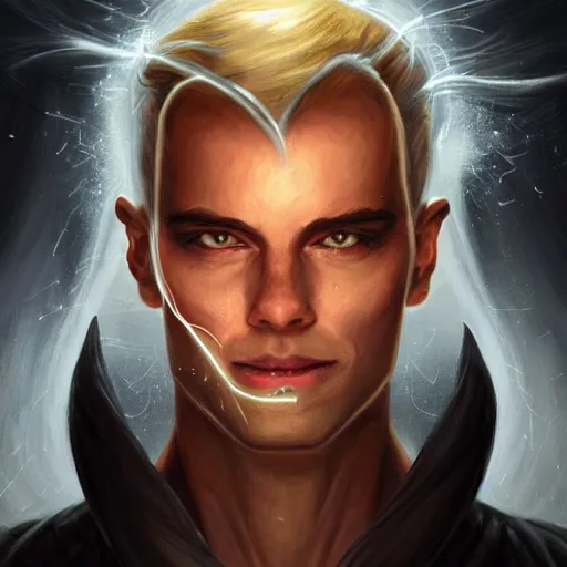 Image similar to a full body character concept art of a powerful male witch unleashing magic powers, magic powers, psychic powers, symmetrical facial features, intricate, elegant, digital painting, concept art, hyper realistic, illustration, smooth, sharp focus, finely detailed, in the style of artgerm and greg rutkowski and william adolfe bouguerea,