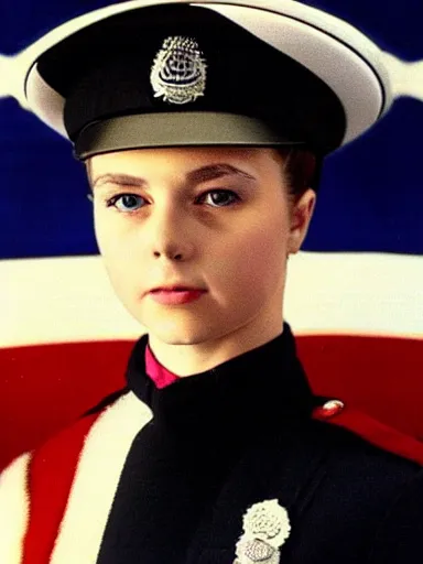 Image similar to a pretty young british police officer. 1 9 6 7. color portrait.