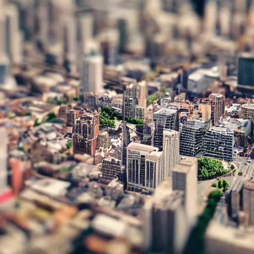 Image similar to A beautiful tilt-shift photograph of a city during the day