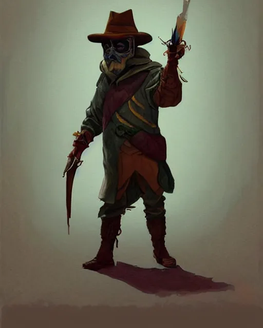 Prompt: a oil / watercolor painting full body character portrait of a bandit / sorcerer in the style of moebius in the style of leonard boyarsky trending on artstation deviantart pinterest detailed photorealistic highlights and shadow hd 8 k post - processing high resolution