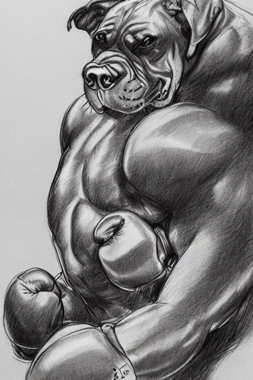 Image similar to highly detailed pencil sketch of a retired boxer sitting outside the boxing ring by todd mcfarlane and joe madureira