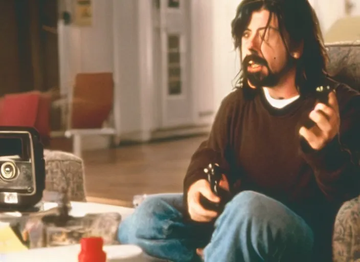 Image similar to polaroid movie still of dave grohl in the movie home alone