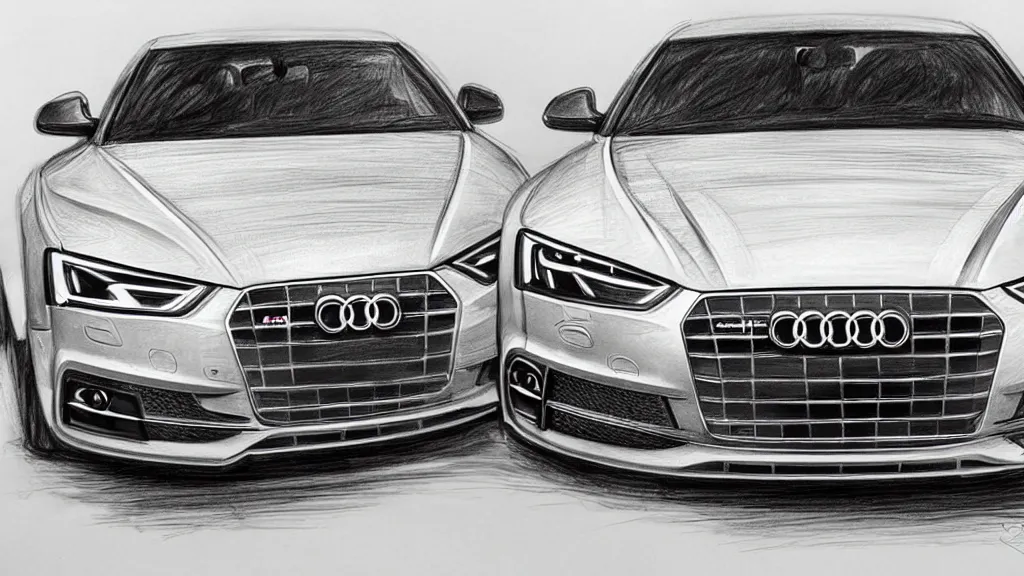 Image similar to a hand - drawn sketch of an audi s 5 sportback.