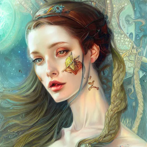 Image similar to a portrait in the style of anna dittmann and donato giancola.