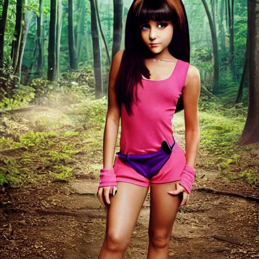 Image similar to Portrait of Ariana Grande doing Dora The Explorer cosplay, 35mm photograph by annie leibovitz