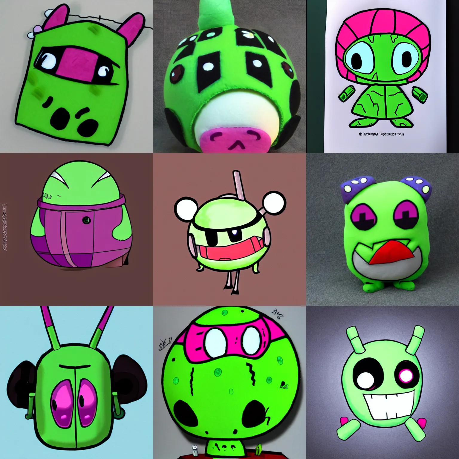 Prompt: Gir from invader Zim squishmallow