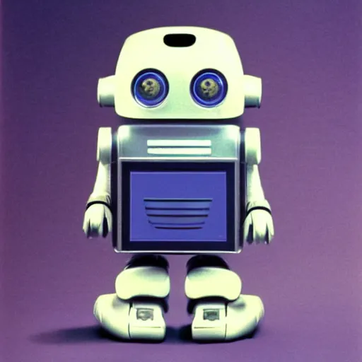 Prompt: domestic robot by apple computer 1 9 8 4