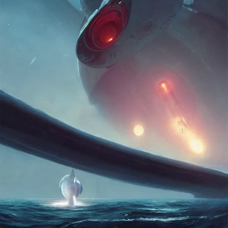 Prompt: mechanical spaceship called the nautilus dripping wet emerging from a the ocean, launching to space, sci - fi concept art, by john harris, by simon stalenhag, stunning, award winning