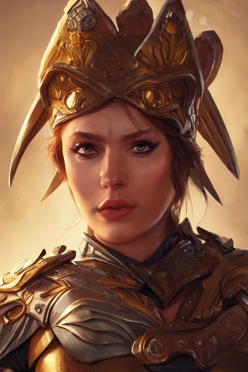 Image similar to amazon valkyrie athena, d & d, fantasy, portrait, highly detailed, headshot, digital painting, trending on artstation, concept art, sharp focus, illustration, art by artgerm and greg rutkowski and magali villeneuve