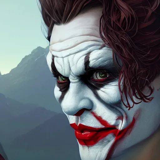 Image similar to highly detailed portrait venong joker gta v, stephen bliss, unreal engine, fantasy art by greg rutkowski, loish, rhads, ferdinand knab, makoto shinkai and lois van baarle, ilya kuvshinov, rossdraws, tom bagshaw, global illumination, radiant light, detailed and intricate environment