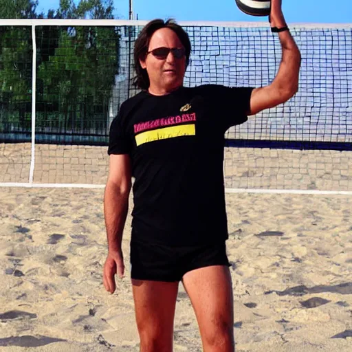 Prompt: keith raniere playing volleyball - n 9