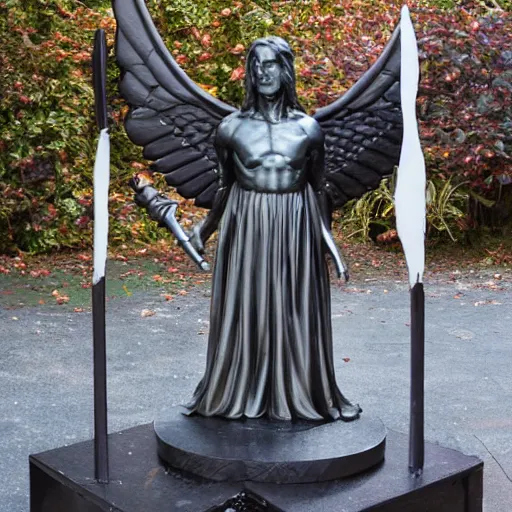 Prompt: male demonic angel monument