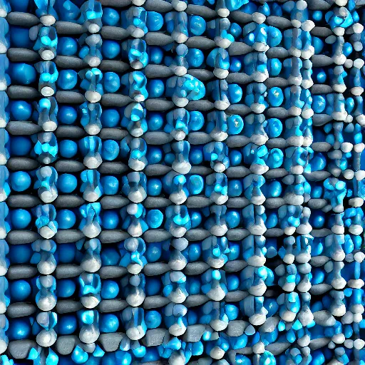 Image similar to cube made out of blue marbles and steel rods, octane render, studio photo