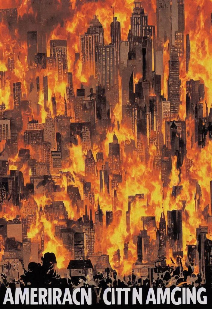 Image similar to american city burning
