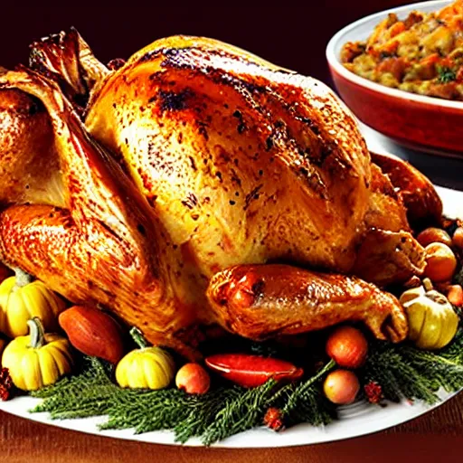 Image similar to big thanksgiving meal ultrarealism