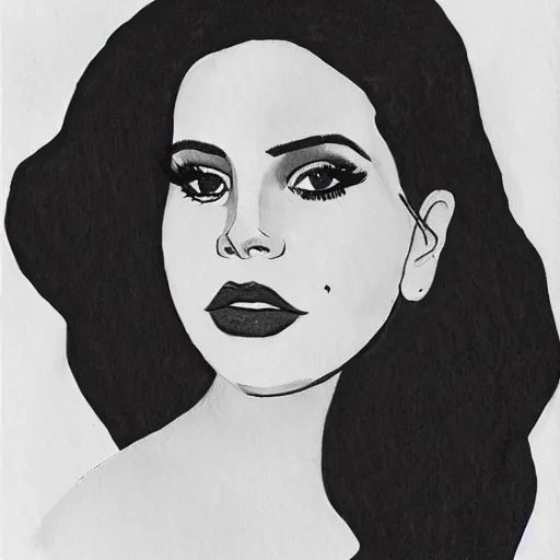 Image similar to cave drawing of lana del rey