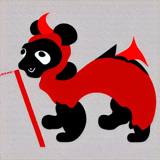 Prompt: vector art of welsh dragon and cute panda mixed, intercrossed, chimera, welsh flag, adobe illustrator