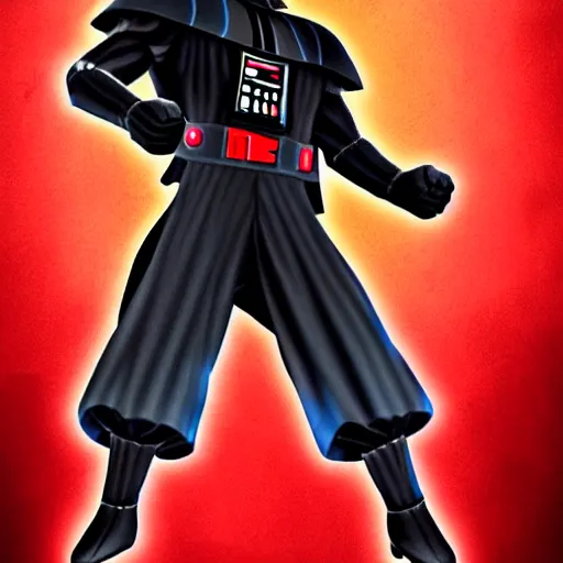 Darth Vader as an anime character from Dragon Ball Z.