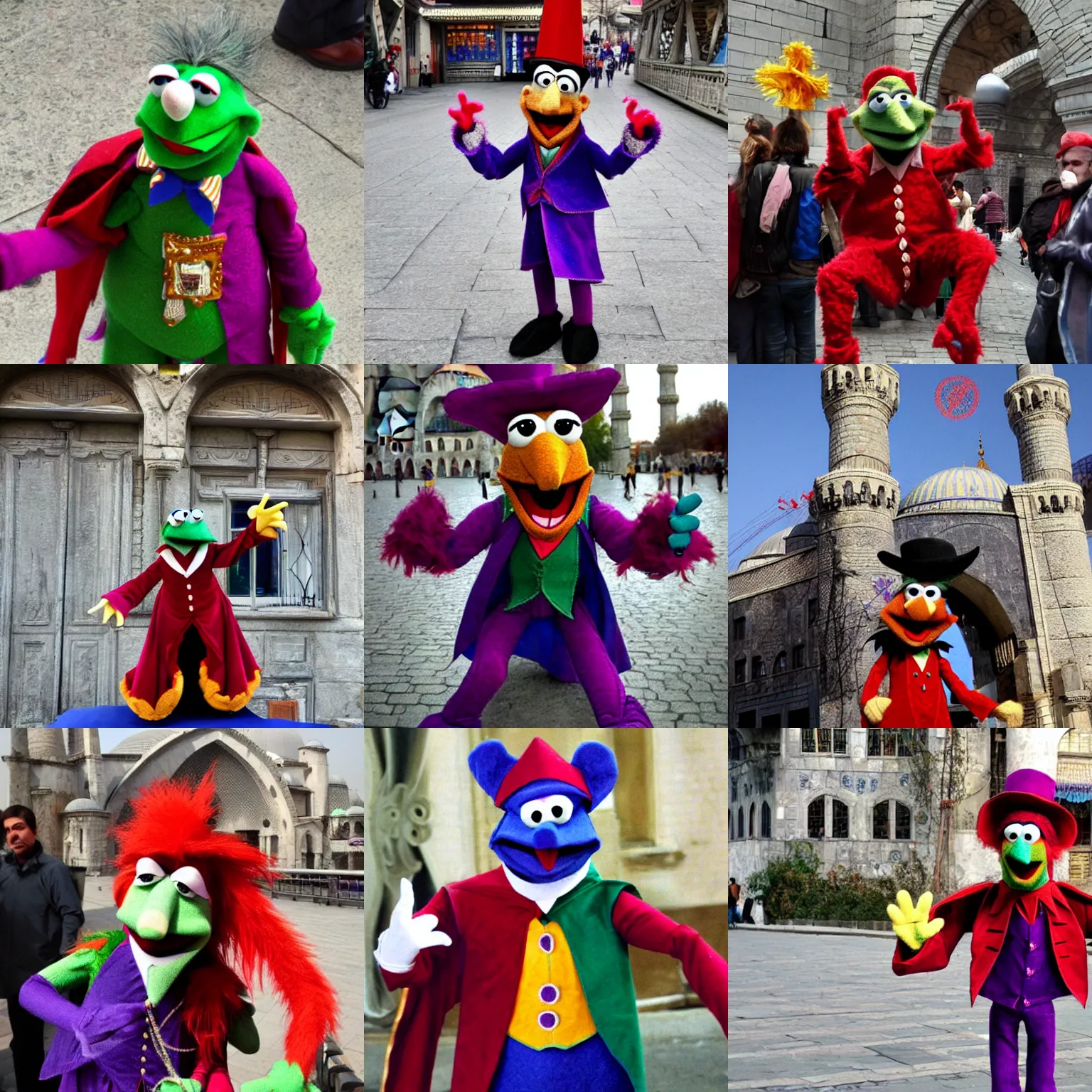 Prompt: count von count from the muppet show visiting istanbul