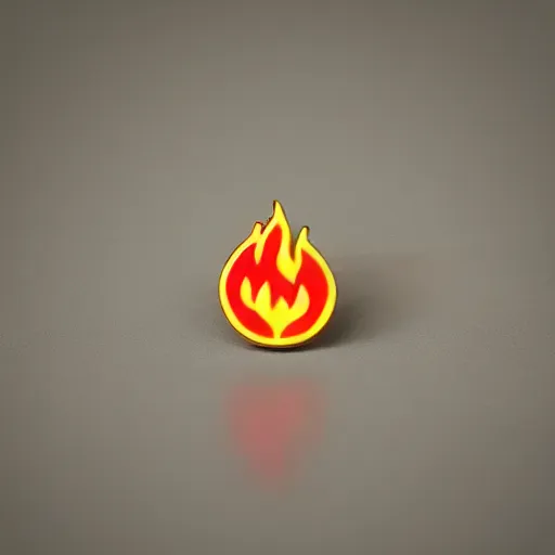 Prompt: a photo of a retro 1 9 6 0 s minimalistic plain fire flames enamel pin, studio lighting, behance