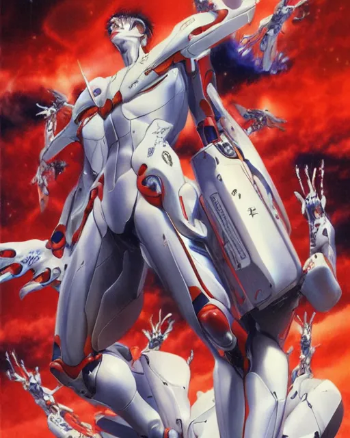 Image similar to evangelion by noriyoshi ohrai, hd, hyper detailed, 4 k