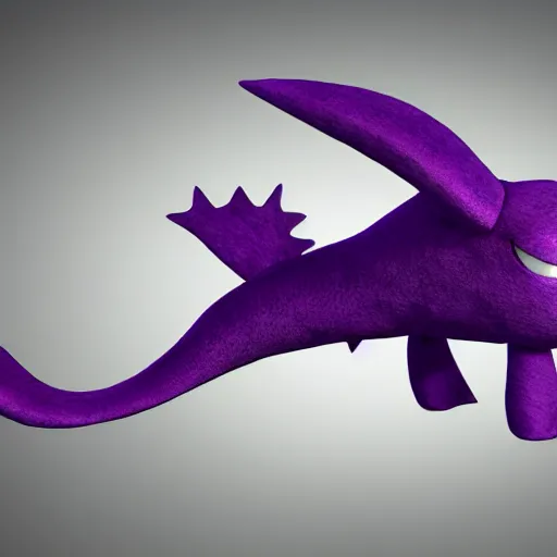 Prompt: flying purple monster with 1 eye and 1 horn